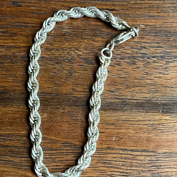 Sterling silver vintage braided rope bracelet with lobster claw clasp.  1970’s - Picture 4 of 7
